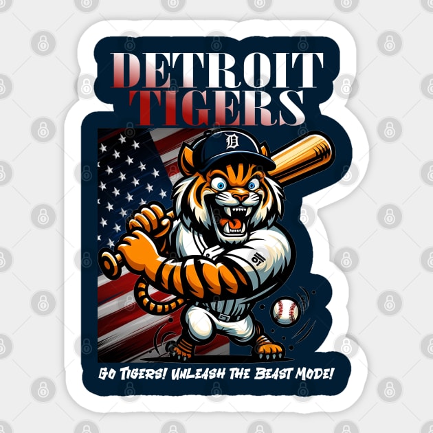 Detroit tigers american baseball Sticker by AOAOCreation